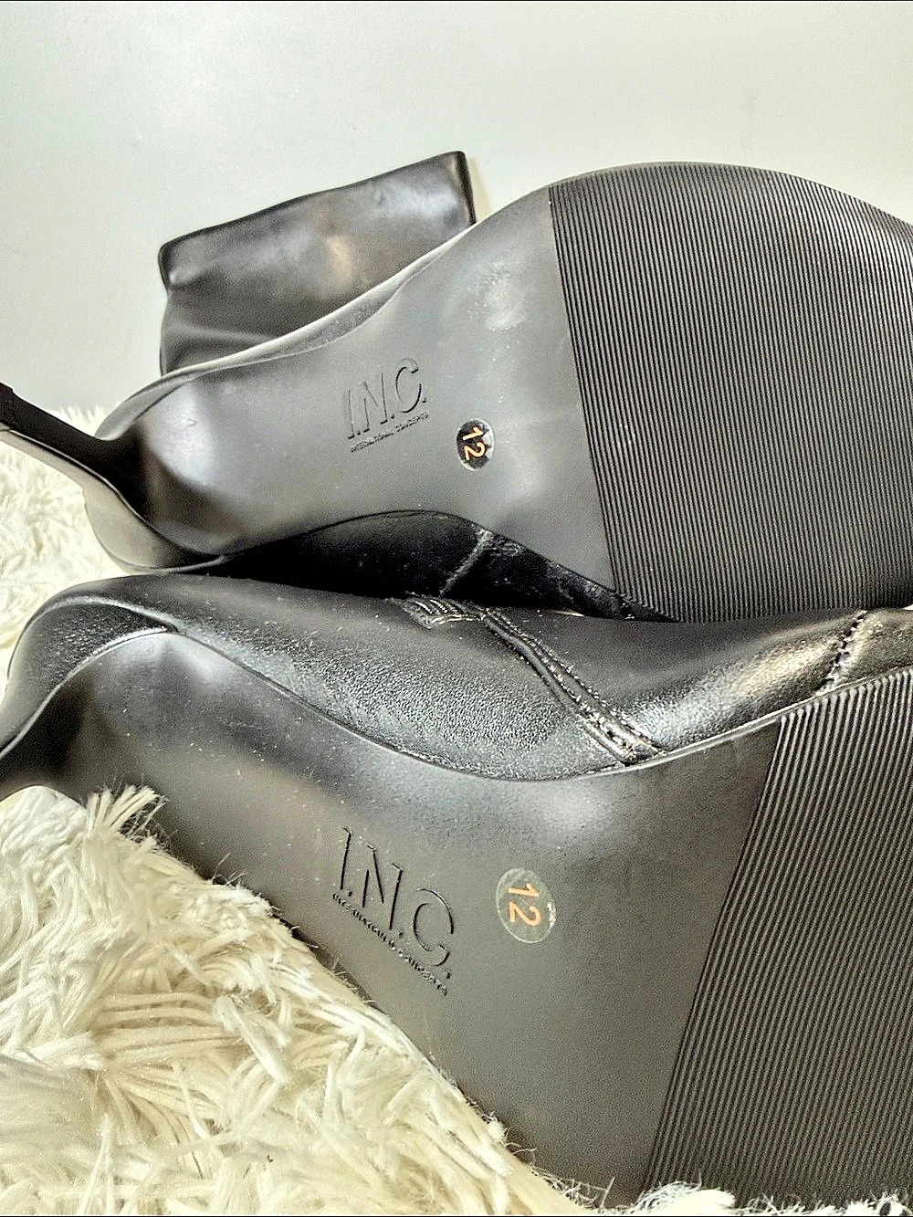 INC International Concepts Rajelp Over-the-Knee Pointed-Toe Boots Black US 12 - Picture 7 of 10